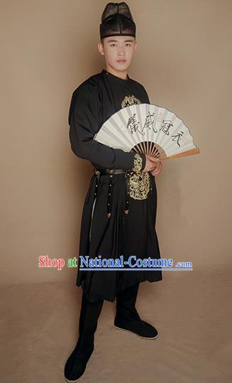 Ancient Chinese Tang Dynasty Imperial Bodyguard Swordsman Embroidered Costume for Men