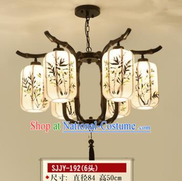 Asian China Traditional Handmade Lantern Printing Bamboo Ceiling Lamp Ancient Palace Lanern