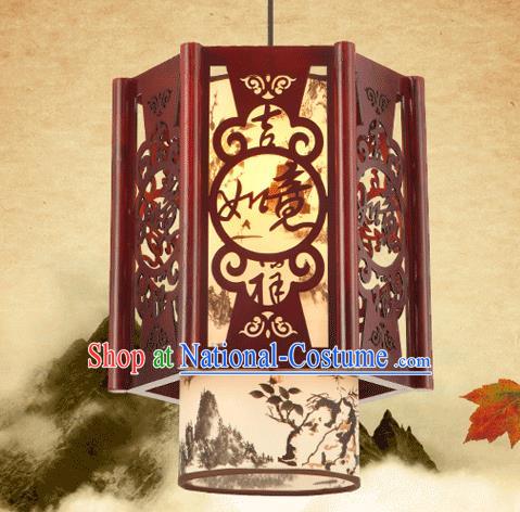 Asian China Traditional Handmade Lantern Palace Parchment Hanging Lanterns Ceiling Lamp Ancient Lanern