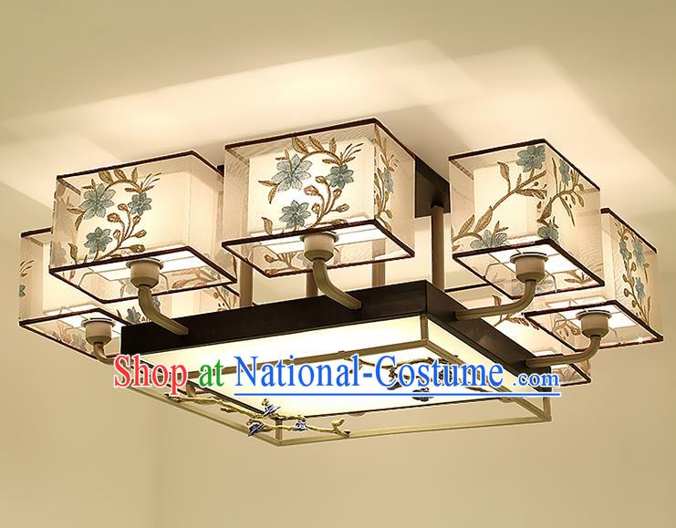 Traditional China Handmade Embroidered Lantern Ancient Eight-pieces Lanterns Palace Ceiling Lamp