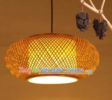 Traditional China Handmade Lantern Ancient Bamboo Weaving Hanging Lanterns Palace Ceiling Lamp