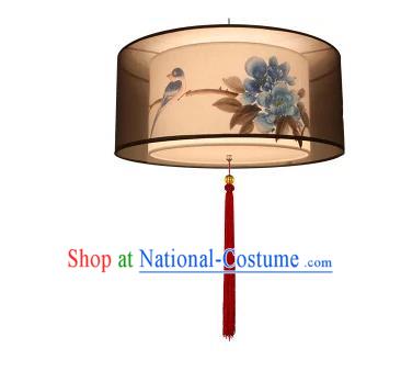 Traditional China Handmade Lantern Ancient Printing Birds Flowers Hanging Lanterns Palace Ceiling Lamp