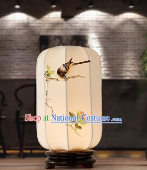 Traditional Asian Chinese Lanterns China Ancient Desk Lamp Printing Birds Palace Lantern