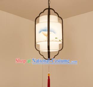 Traditional China Handmade Lantern Ancient Black Frame Hanging Lanterns Palace Ceiling Lamp