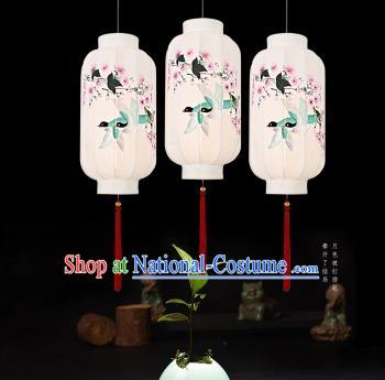 Traditional China Handmade Lantern Ancient Printing Peach Blossom Hanging Lanterns Palace Ceiling Lamp