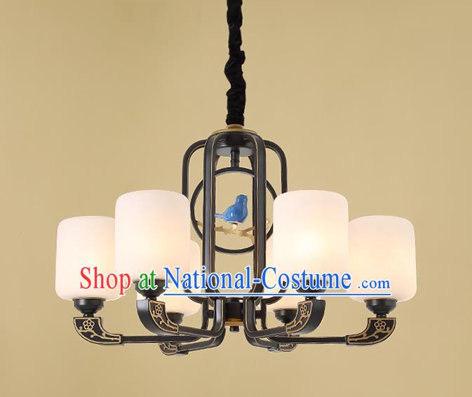 Traditional China Handmade Hanging Lantern Ancient Six-pieces Lanterns Palace Ceiling Lamp