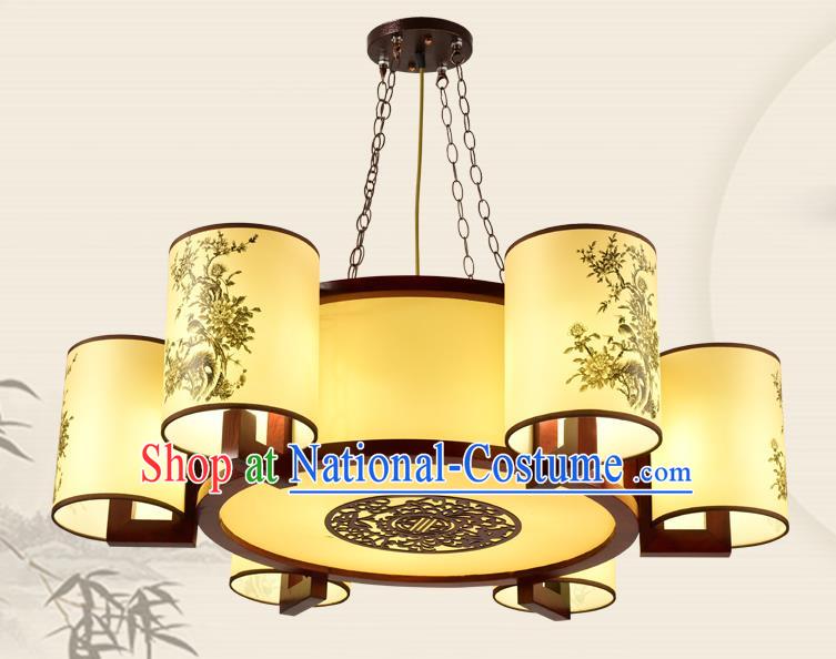 China Traditional Handmade Ancient Eight-pieces Lantern Palace Parchment Hanging Lanterns Ceiling Lamp