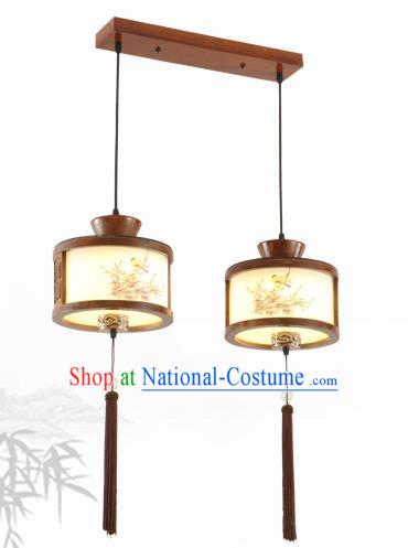 China Traditional Handmade Lantern Ancient Hanging Two-pieces Lanterns Palace Ceiling Lamp