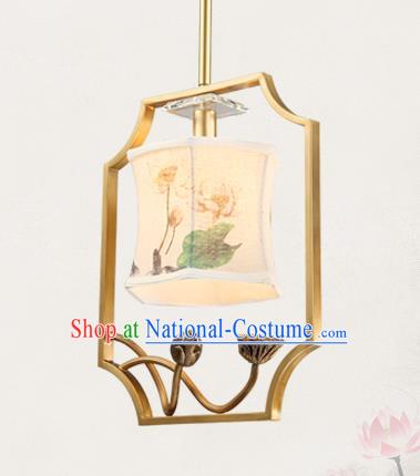 China Traditional Handmade Lantern Ancient Painting Lotus Lanterns Palace Ceiling Lamp