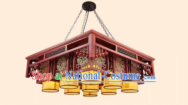 Traditional China Handmade Lantern Ancient Wood Lanterns Palace Ceiling Lamp