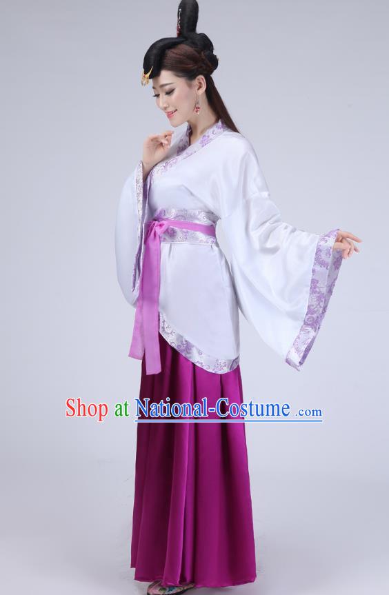 Chinese Ancient Han Dynasty Palace Lady Historical Costume Princess Embroidered Hanfu Dress for Women