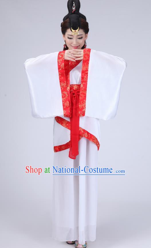 Chinese Ancient Han Dynasty Princess Historical Costume Embroidered Hanfu Dress for Women