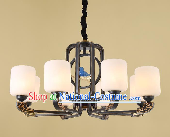 Traditional China Handmade Hanging Lantern Ancient Eight-pieces Lanterns Palace Ceiling Lamp