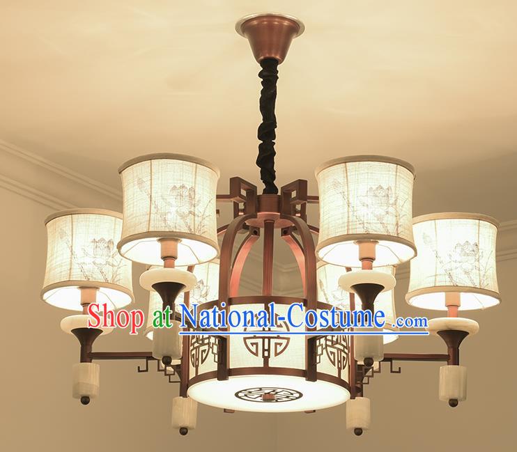 Traditional China Handmade Lantern Ancient Six-pieces Hanging Lanterns Palace Ceiling Lamp