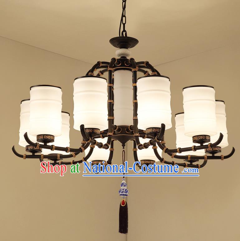 Traditional China Handmade Lantern Ancient Ten-Lights Hanging Lanterns Palace Ceiling Lamp