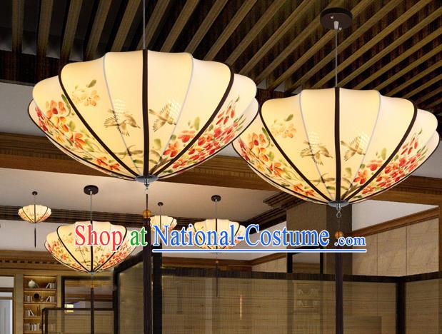 Traditional China Handmade Printing Flowers Lantern Ancient New Year Hanging Lanterns Palace Ceiling Lamp