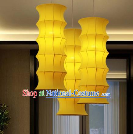 Traditional China Handmade Yellow Lantern Ancient New Year Hanging Lanterns Palace Ceiling Lamp