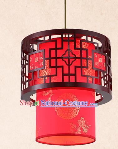 China Handmade Red Lantern Traditional Wood Lanterns Palace Hanging Lamp