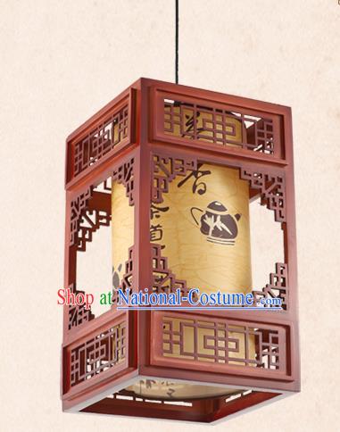 China Handmade Wood Lantern Traditional Parchment Lanterns Palace Hanging Lamp