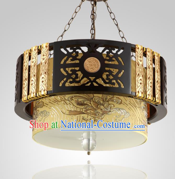 China Handmade Parchment Lantern Traditional Wood Round Lanterns Palace Hanging Lamp