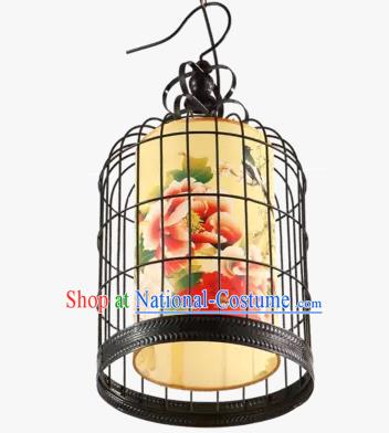 China Handmade Ceiling Lantern Traditional Birdcage Hanging Lanterns Palace Lamp