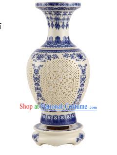 Asian China Style Desk Lanterns Traditional Chinese Ancient Porcelain Bottle Lamp Palace Lantern