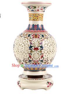 Asian China Desk Lanterns Traditional Chinese Ancient Colorful Porcelain Bottle Lamp Palace Lantern