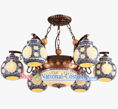 China Handmade iron Ceiling Lantern Traditional Ancient Hanging Lanterns Palace Lamp