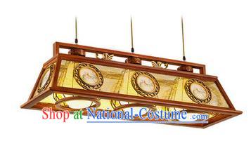 China Handmade Ceiling Lantern Traditional Ancient Three-Lights Lanterns Palace Lamp