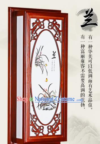 Asian China Handmade Wall Lanterns Traditional Chinese Ancient Lamp Printing Orchid Palace Lantern