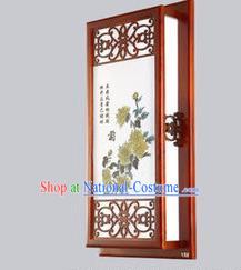 Asian China Handmade Wall Lanterns Traditional Chinese Ancient Lamp Printing Chrysanthemum Palace Lantern