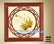 Asian China Handmade Wall Lanterns Traditional Ancient Square Lamp Printing Orchid Palace Lantern