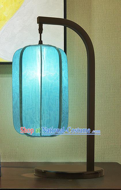 Asian China Style Lanterns Traditional Chinese Ancient Blue Desk Lamp Palace Lantern