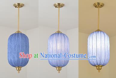 China Handmade Lantern Traditional Lanterns Blue Hanging Lamp Palace Ceiling Lamp