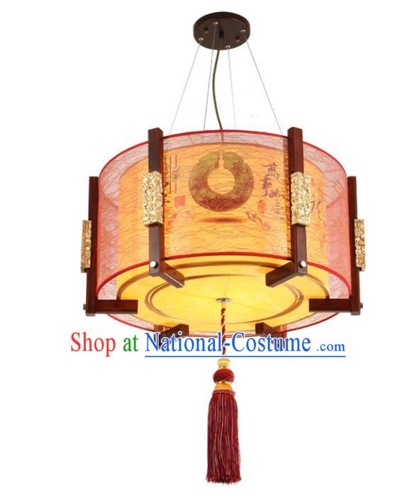 Asian China Handmade Wood Ceiling Lantern Traditional Ancient Parchment Hanging Lamp Palace Lanterns