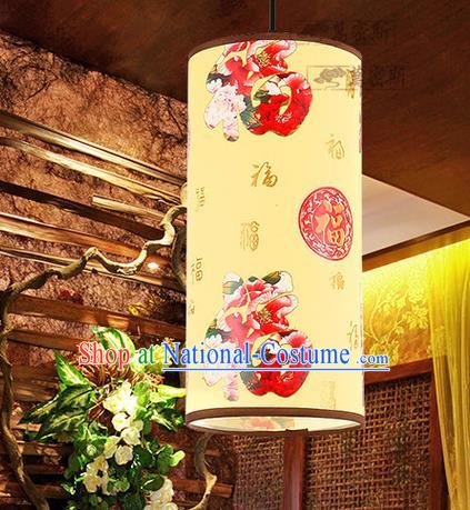 Asian China Handmade Fu Character Lantern Traditional Ancient Ceiling Lamp Hanging Palace Lanterns