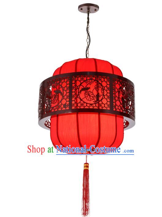 Asian China Handmade Wood Carving Lantern Traditional Ancient Ceiling Lamp New Year Palace Lanterns