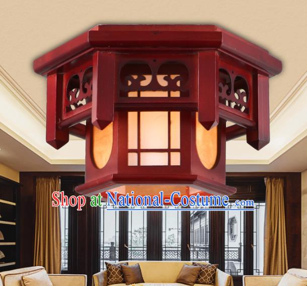 Asian China Handmade Wood Lantern Traditional Ancient New Year Ceiling Lamp Palace Lanterns