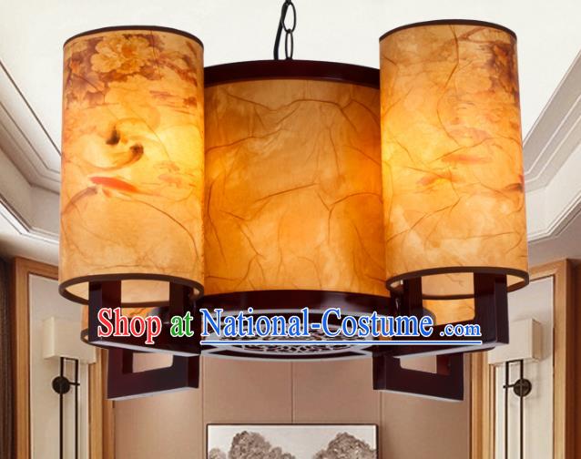 Chinese Handmade Four-Lights Lantern Traditional Palace Ceiling Lamp Ancient Hanging Lanterns