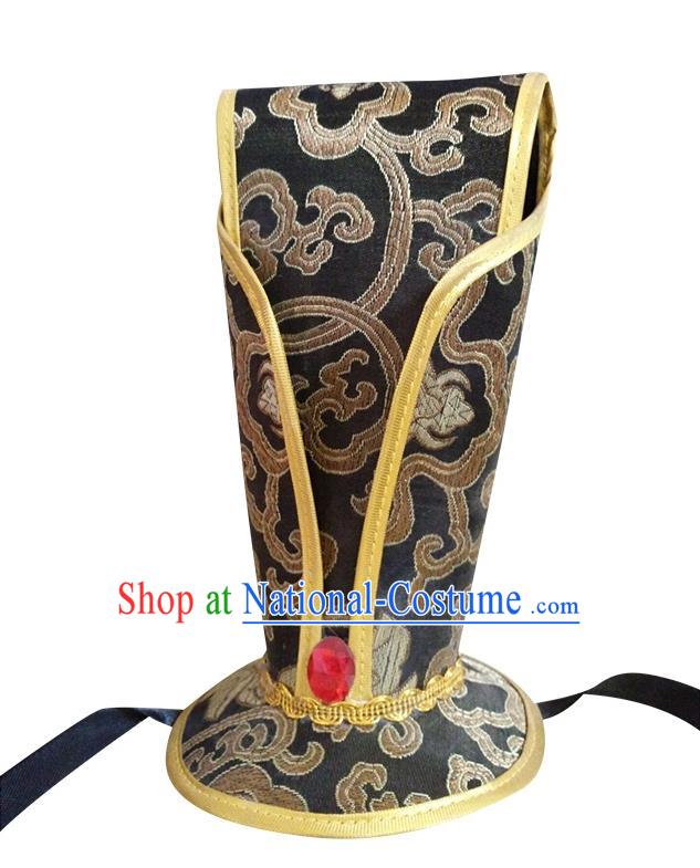 China Ancient Han Dynasty Emperor Hair Accessories Hanfu Black Hairdo Crown for Men