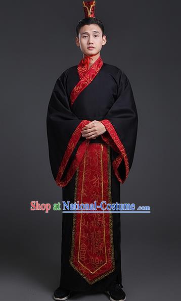 China Ancient Han Dynasty Swordsman Costume Theatre Performances Scholar Clothing for Men