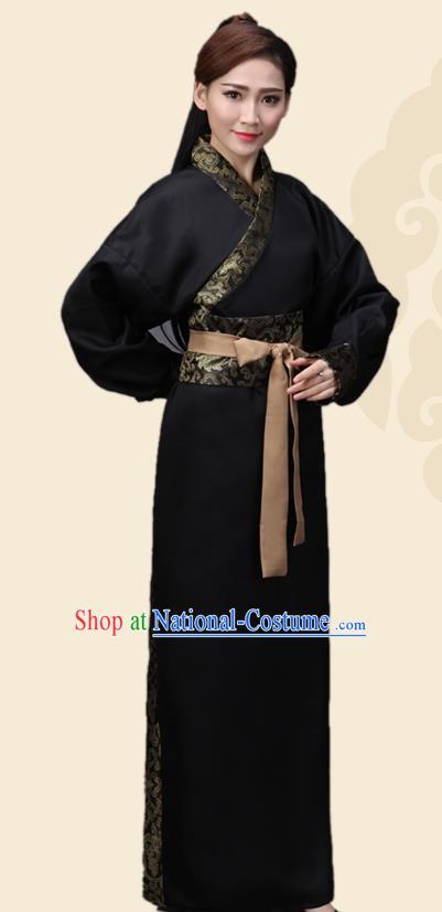 China Ancient Han Dynasty Swordswoman Costume Theatre Performance Heroine Clothing for Women