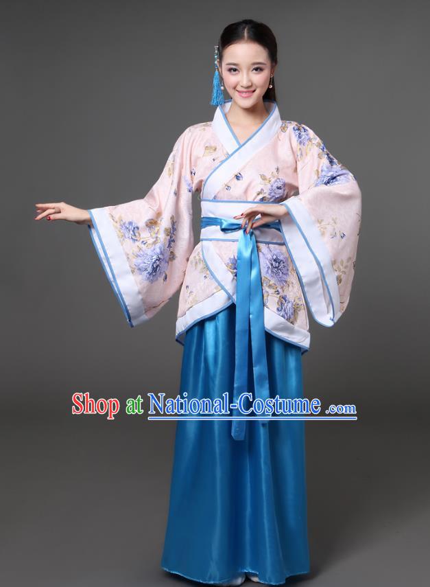 China Han Dynasty Palace Lady Costume Ancient Theatre Performance Princess Dress for Women