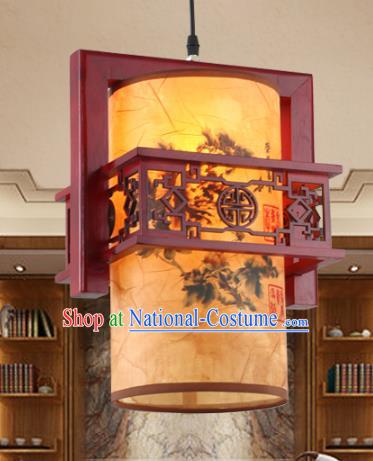 Chinese Handmade Hanging Lantern Traditional Palace Printing Parchment Ceiling Lamp Ancient Lanterns