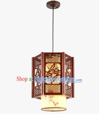 Chinese Handmade Wood Lantern Traditional Palace Hanging Ceiling Lamp Ancient Lanterns