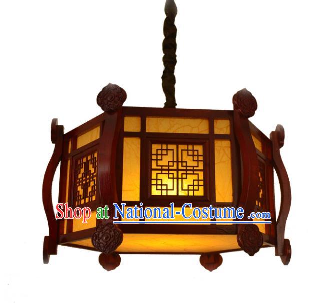 Chinese Handmade Palace Lantern Traditional Parchment Hanging Lantern Wood Ceiling Lamp Ancient Lanterns