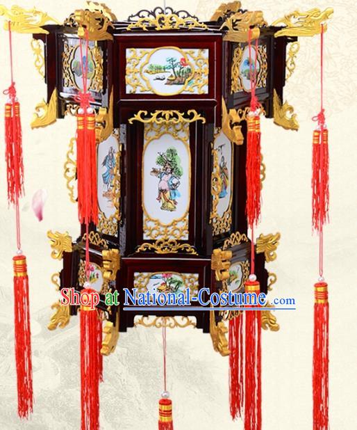 Chinese Handmade Eight Immortals Palace Lanterns Traditional New Year Hanging Lantern