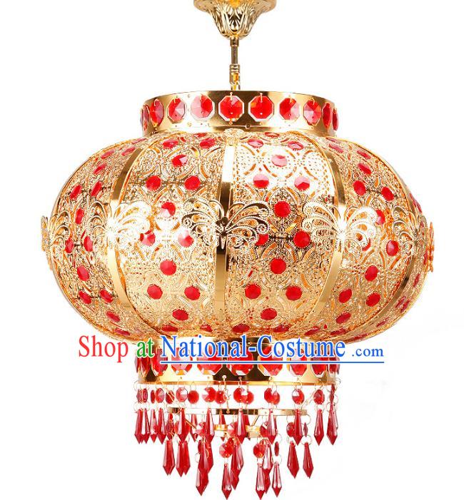 Chinese Ancient Handmade Golden Palace Lanterns Traditional Hanging Lantern