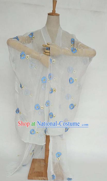 China Tang Dynasty Palace Lady Costume Ancient Princess Embroidered Jasmine Flower Cardigan for Women