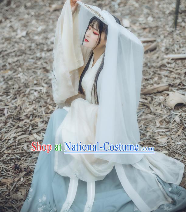 Ancient China Ming Dynasty Palace Lady Embroidered Dress Costume Complete Set for Women